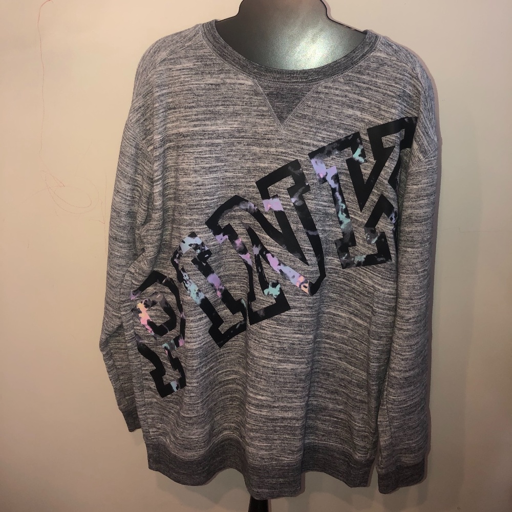 VS Pink Gray Sweatshirt In a Medium